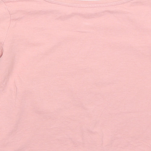 Nutmeg Girls Pink Cotton Basic T-Shirt Size 5-6 Years Round Neck Pullover - I Came Here On My Unicorn