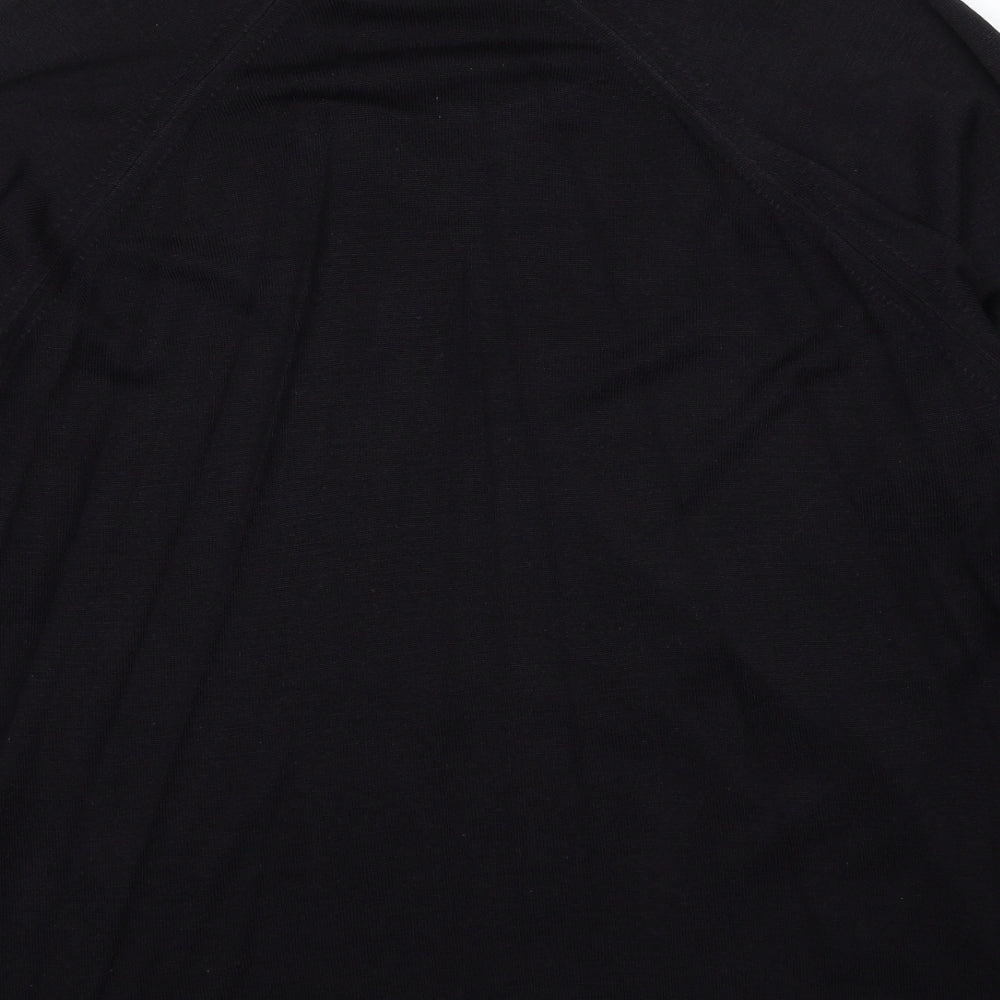 Country Trader Mens Black V-Neck Acrylic Pullover Jumper Size L Long Sleeve