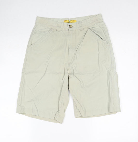 Navigare Womens Beige Cotton Bermuda Shorts Size 10 Regular Zip