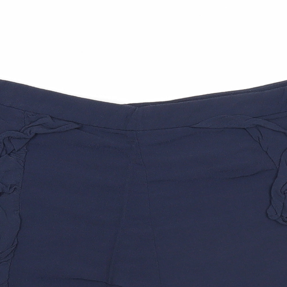 H&M Womens Blue Viscose Basic Shorts Size 10 Regular Pull On