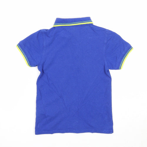 Blue Zoo Boys Blue Cotton Basic Polo Size 4-5 Years Collared Button