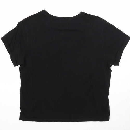 New Look Girls Black Cotton Basic T-Shirt Size L Round Neck Pullover - Koala Not My Problem