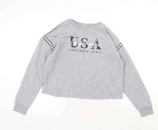 Primark Girls Grey Polyester Pullover Sweatshirt Size 12-13 Years Pullover - Los Angeles USA