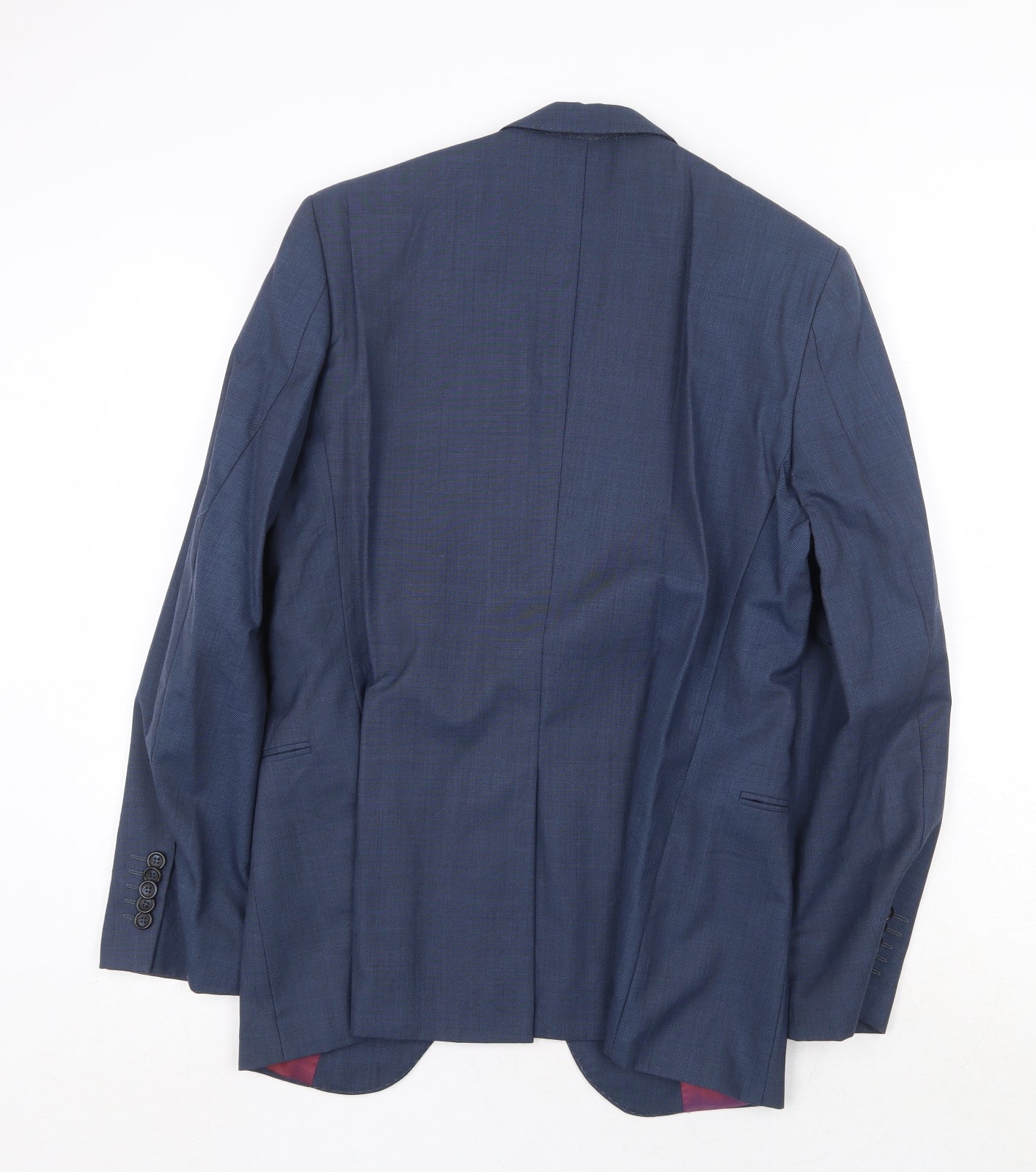 Cedar Wood State Mens Blue Wool Jacket Suit Jacket Size 38 Regular - 5 button sleeve