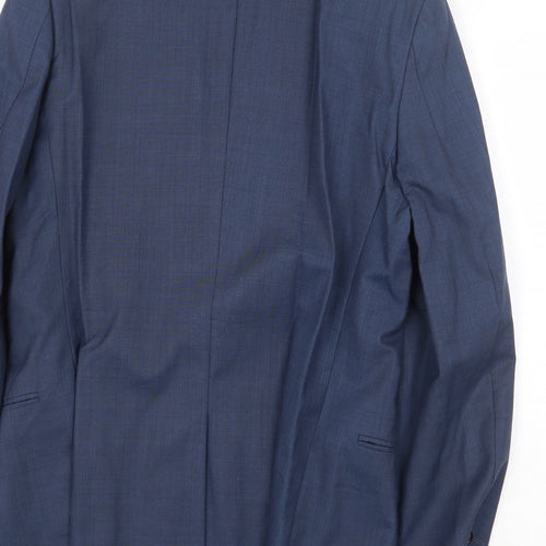 Cedar Wood State Mens Blue Wool Jacket Suit Jacket Size 38 Regular - 5 button sleeve