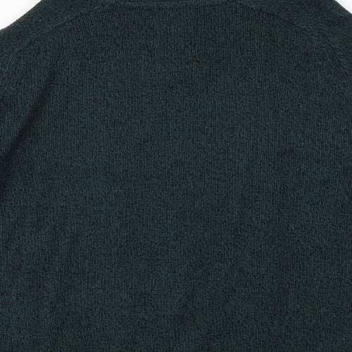 Matalan Mens Green Round Neck Acrylic Pullover Jumper Size L Long Sleeve