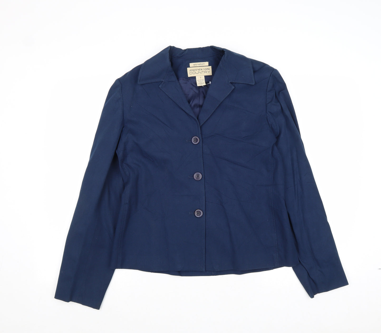 Jones New York Womens Blue Jacket Size 8 Button