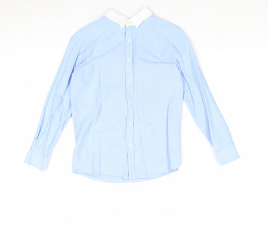 Very Boys Blue 100% Cotton Basic Button-Up Size 10 Years Collared Button