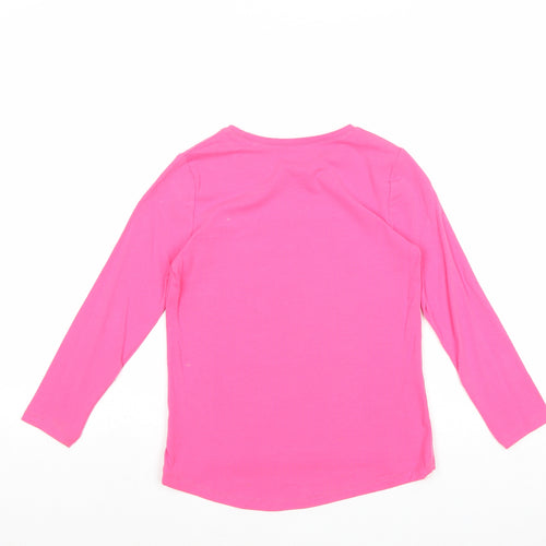 Matalan Girls Pink Cotton Basic T-Shirt Size 7 Years Round Neck Pullover - All I Want For Christmas Is A Unicorn