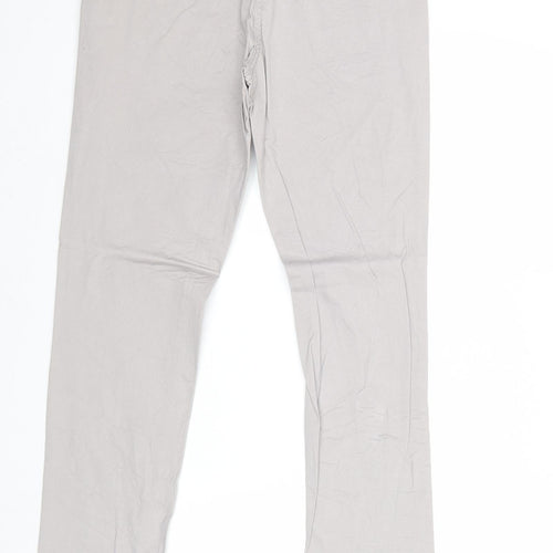 Blue Motion Mens Grey Cotton Chino Trousers Size 38 in Regular Zip