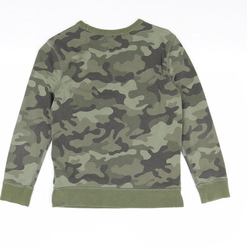 H&M Boys Green Camouflage Cotton Pullover Sweatshirt Size M Pullover - G