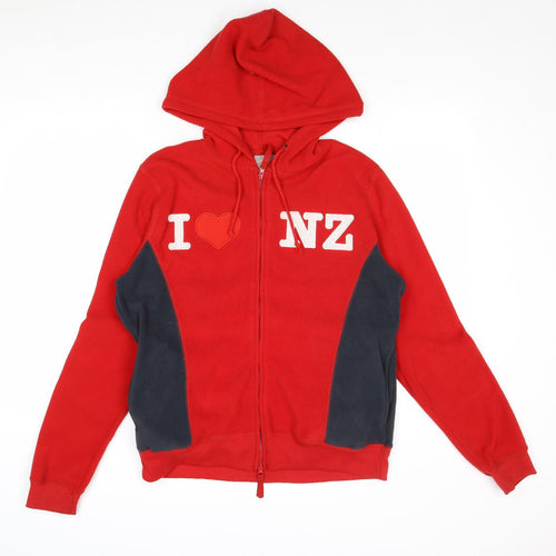 Sea of Sky Mens Red Polyester Full Zip Hoodie Size L - I Love NZ