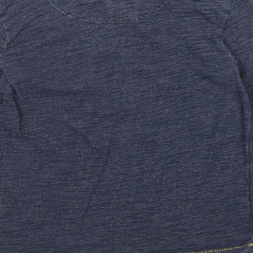 L.O.G.G Boys Blue 100% Cotton Basic T-Shirt Size 9-10 Years Round Neck Button