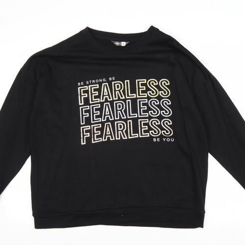 PEP&CO Womens Black Cotton Pullover Sweatshirt Size L Pullover - Fearless