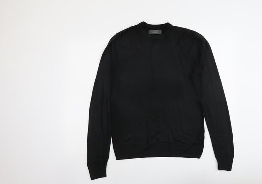 Primark Mens Black Round Neck Acrylic Pullover Jumper Size XS Long Sleeve