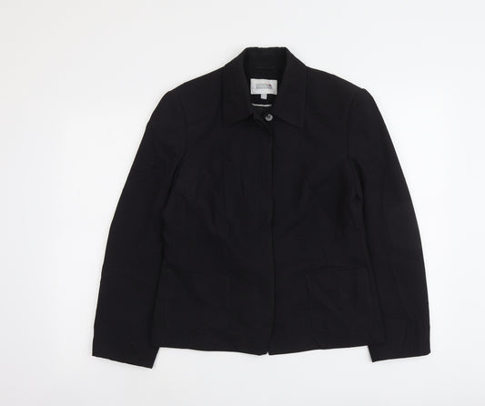 NEXT Womens Black Polyester Jacket Blazer Size 14