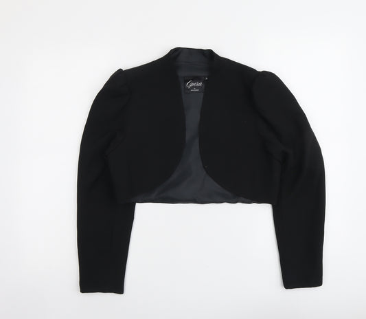 Opera Womens Black Viscose Jacket Blazer Size 10 - Open