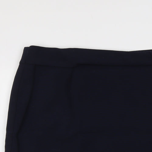 Cortefiel Womens Blue Polyester A-Line Skirt Size L Zip
