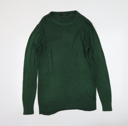 Cedar Wood State Mens Green Round Neck Acrylic Pullover Jumper Size S Long Sleeve
