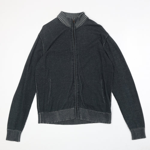 Foxhole Mens Grey Cotton Full Zip Sweatshirt Size L