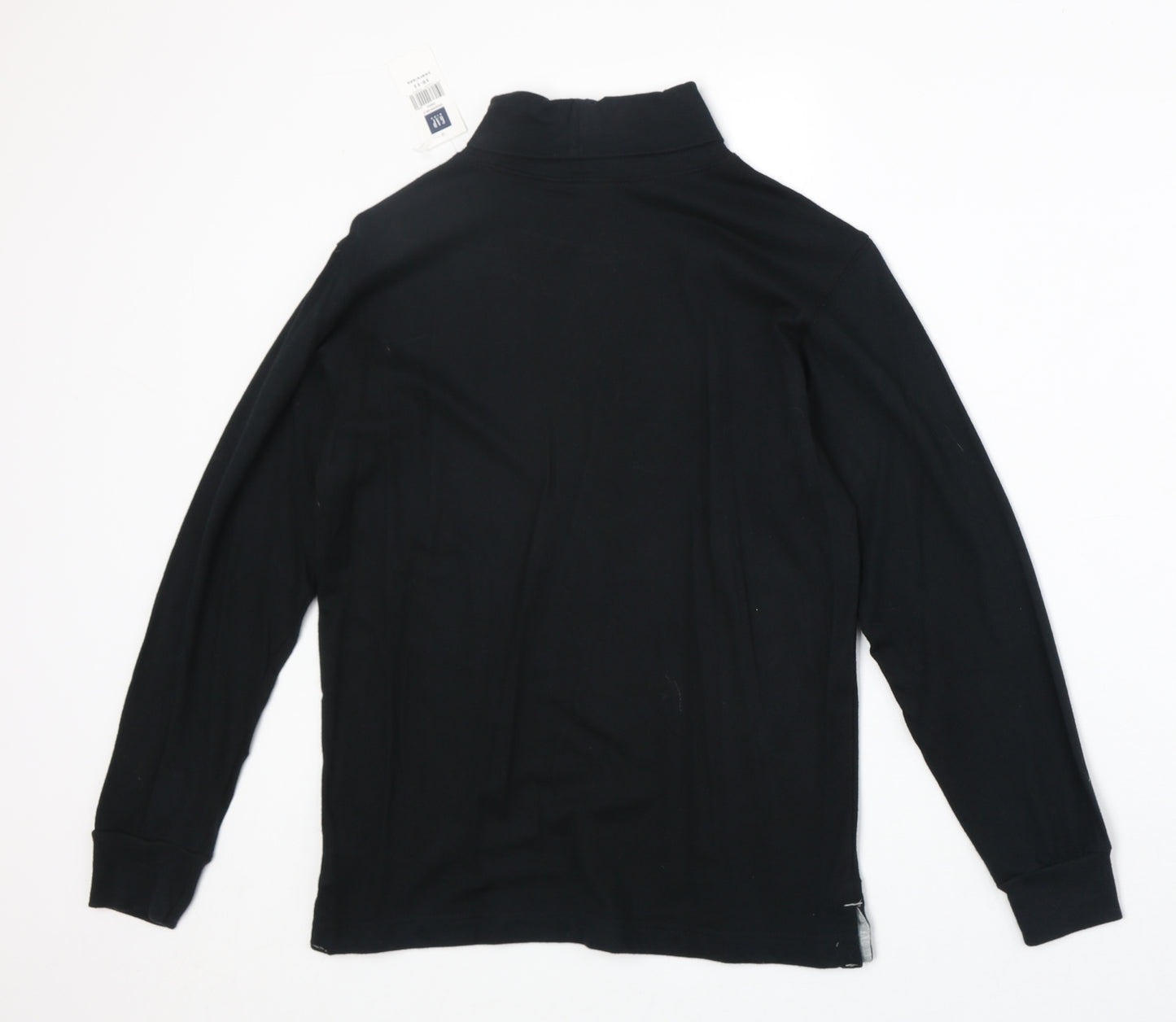 Gap Girls Black 100% Cotton Basic T-Shirt Size 10-11 Years Roll Neck Pullover