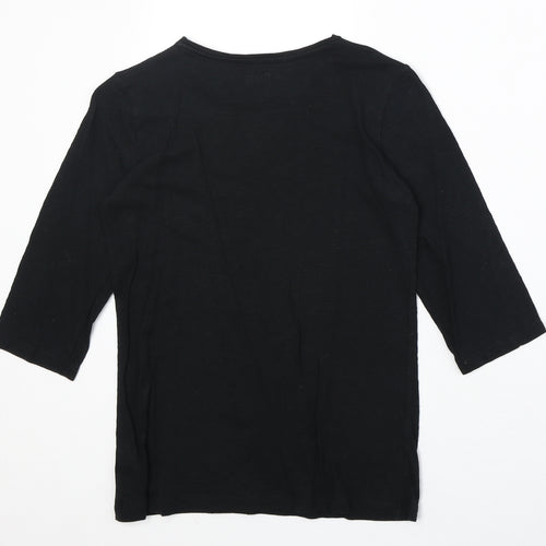 F&F Girls Black 100% Cotton Basic T-Shirt Size 12-13 Years Round Neck Pullover