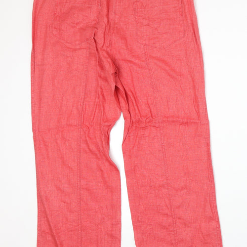 BRAX Womens Pink Polyester Trousers Size 34 in Regular Zip