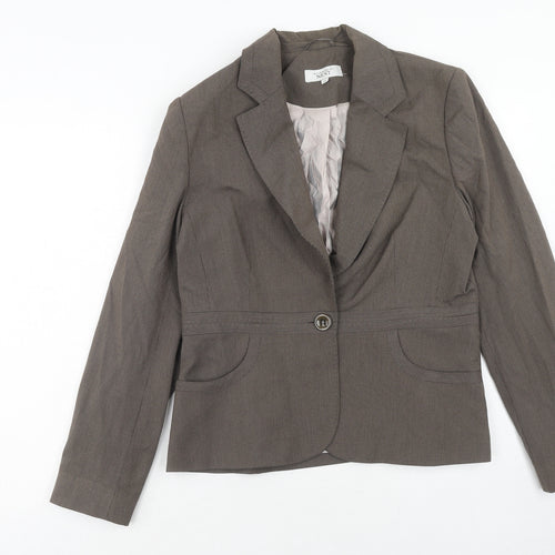 NEXT Womens Brown Polyester Jacket Blazer Size 14