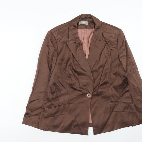 Wallis Womens Brown Cotton Jacket Blazer Size 18
