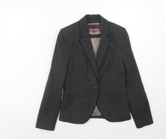 NEXT Womens Grey Polyester Jacket Blazer Size 6