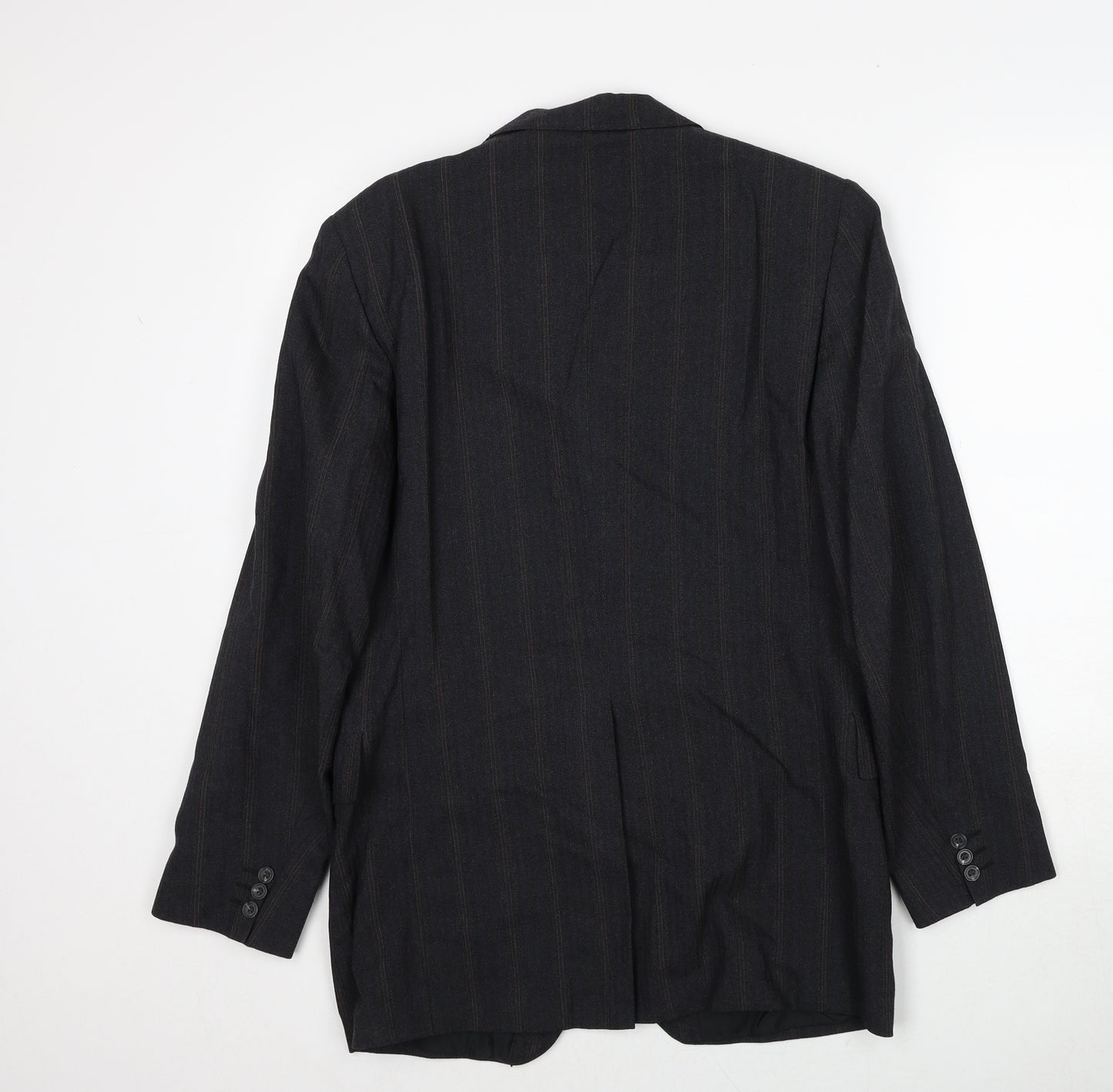 Magee Mens Grey Striped Wool Jacket Suit Jacket Size 38 Regular