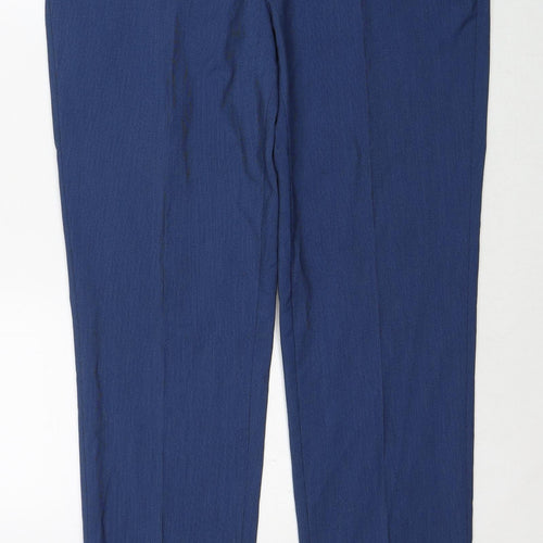 Burton Mens Blue Polyester Chino Trousers Size 36 in Slim Zip