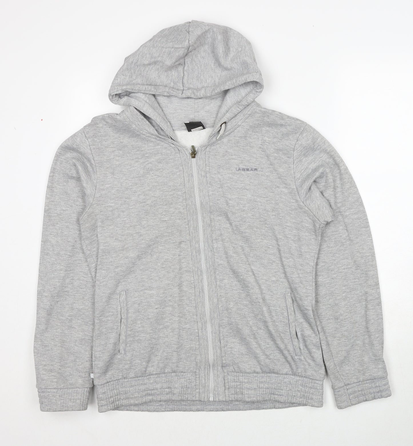 LA Gear Womens Grey Polyester Full Zip Hoodie Size 14 Zip