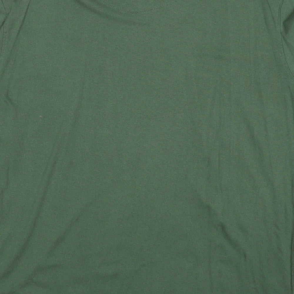 Cedar Wood State Mens Green Round Neck Cotton Pullover Jumper Size L Long Sleeve