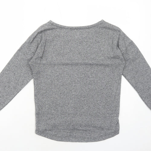 H&M Boys Grey Geometric Cotton Basic T-Shirt Size 10-11 Years Round Neck Pullover