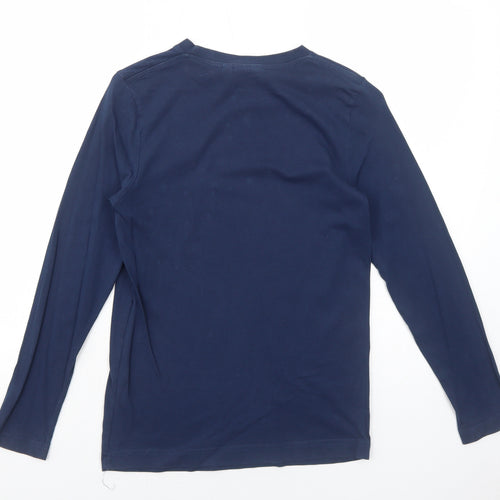 TOM TAILOR Boys Blue Cotton Basic T-Shirt Size 10 Years Round Neck Pullover - Now It's Summer Time