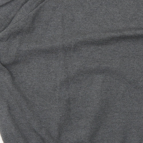 Preworn Mens Grey V-Neck Cotton Pullover Jumper Size S Long Sleeve