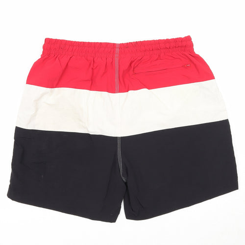 Urban Classics Mens Multicoloured Striped Polyester Bermuda Shorts Size M Regular Drawstring