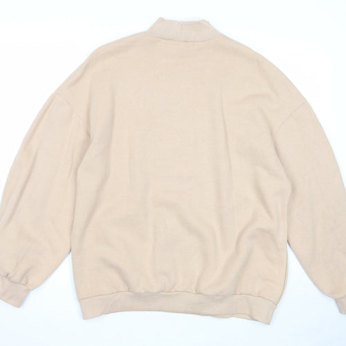 Bershka Womens Beige Cotton Pullover Sweatshirt Size S Pullover