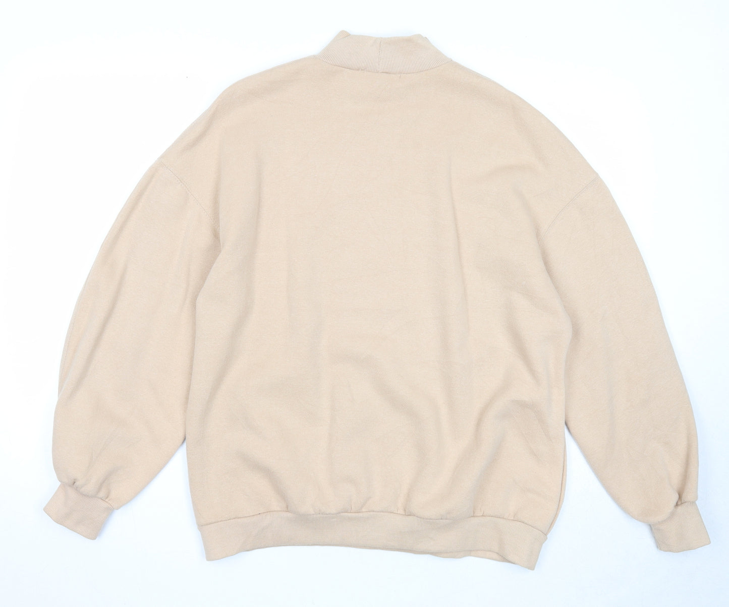 Bershka Womens Beige Cotton Pullover Sweatshirt Size S Pullover