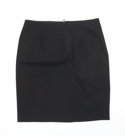 Marks and Spencer Girls Black Polyester Bandage Skirt Size 12-13 Years Regular Zip
