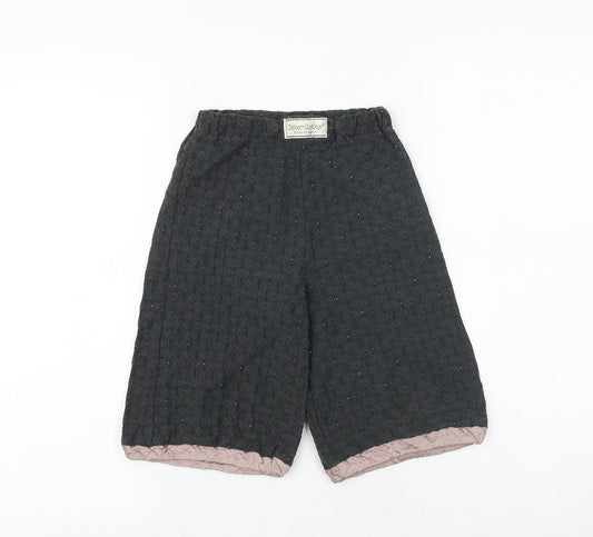 okker Girls Grey Herringbone Polyester Bermuda Shorts Size 5 Years Regular