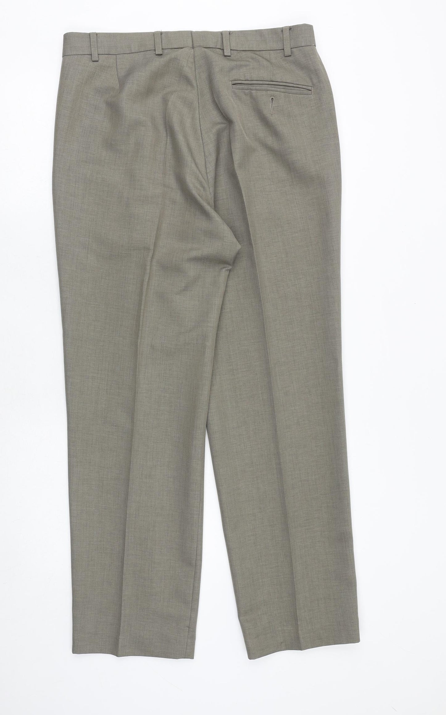 Wolsey Mens Beige Polyester Dress Pants Trousers Size 34 in Regular Zip
