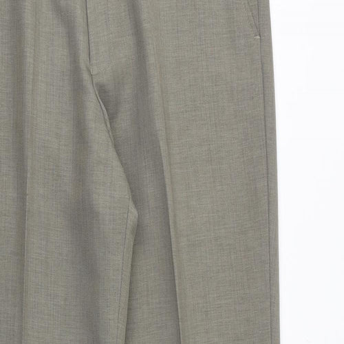 Wolsey Mens Beige Polyester Dress Pants Trousers Size 34 in Regular Zip