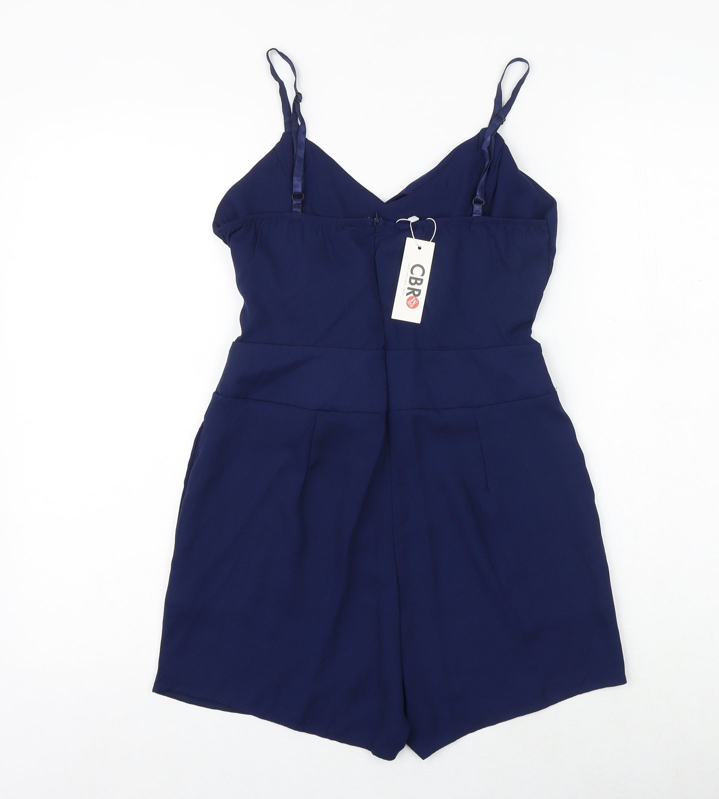CBR Womens Blue Polyester Playsuit One-Piece Size M Pullover - Tie Front Detail