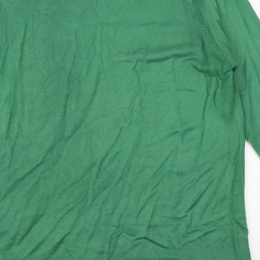 Hutson Harbour Mens Green Round Neck Acrylic Pullover Jumper Size M Long Sleeve