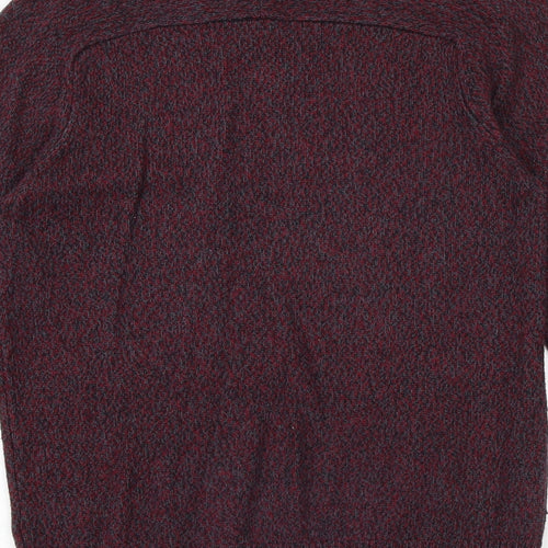 H&M Mens Red Round Neck Acrylic Pullover Jumper Size S Long Sleeve