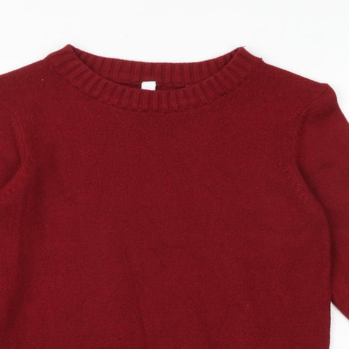 Soyaconcept Womens Red Round Neck Acrylic Pullover Jumper Size M