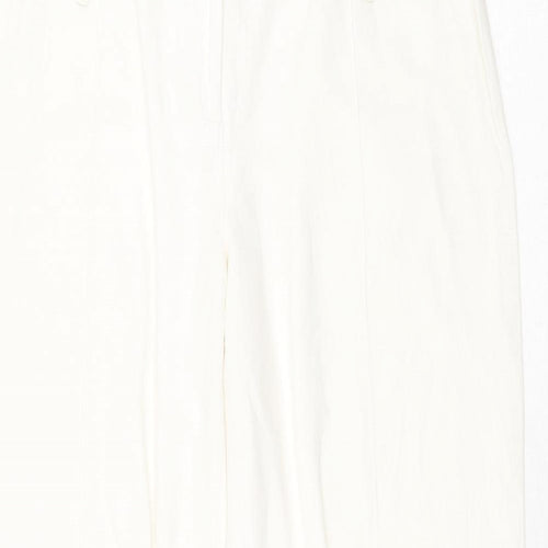 Promod Womens White Linen Trousers Size 36 in Regular Zip