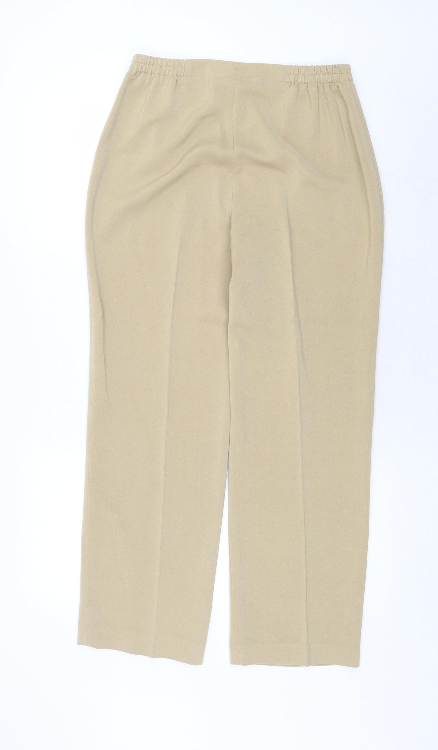 Artigiano Womens Beige Polyester Trousers Size 12 Regular